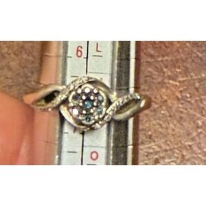 Renaissance‎ Jewelry NY 925 Sterling Silver Blue Diamond Accent Ring Sz 6.5